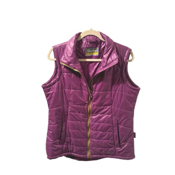 CABELA'S Purple Puffy Vest Full Zip Primaloft fall winter spring women’s Large - Picture 8 of 8